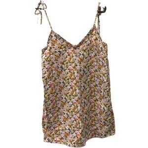 Vero Moda Floral Tank Top Camisole Size Medium M Flowers Spring Adjustable Strap